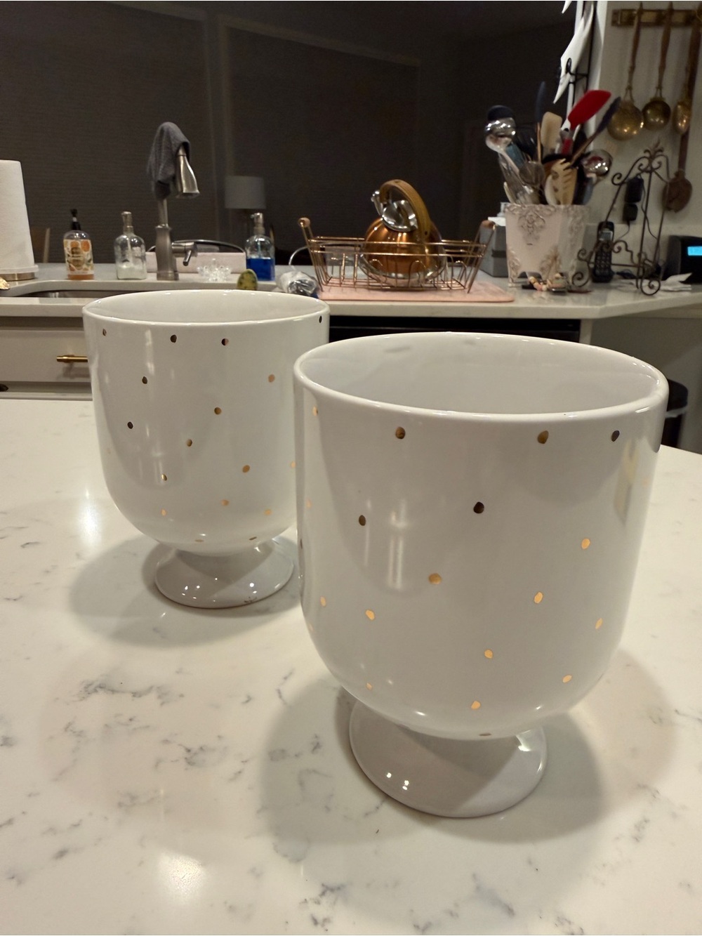 Hocus Pocus -  Fearful Phrases Planter Pot  Halloween White  Gold Ceramic - Picture 7 of 10